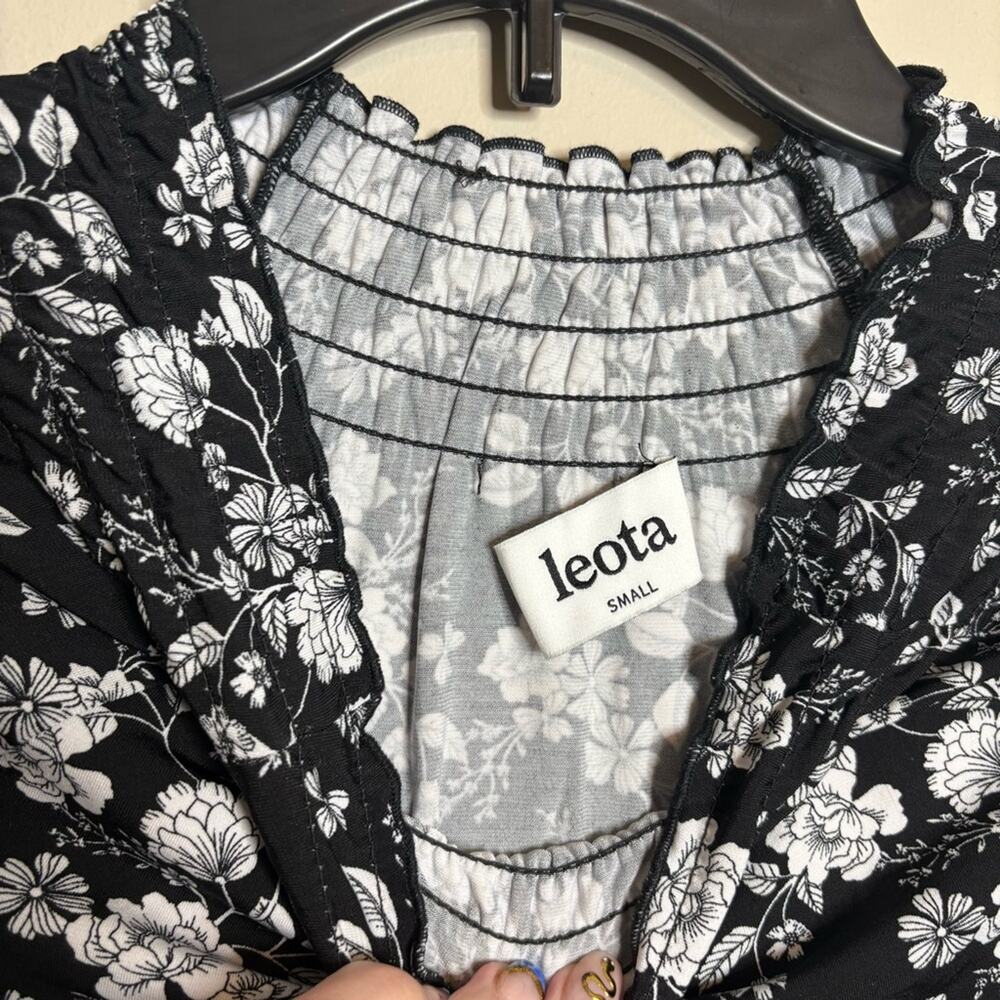 LEOTA Raelyn Floral Mock Neck Shift Dress‎ in Bouquet Black Size Small - Picture 6 of 8